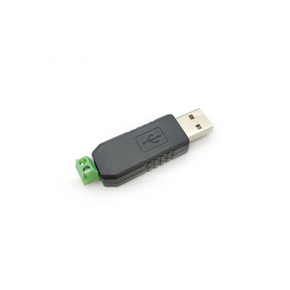 Conversor USB a RS485 conectado a PC para comunicación industrial