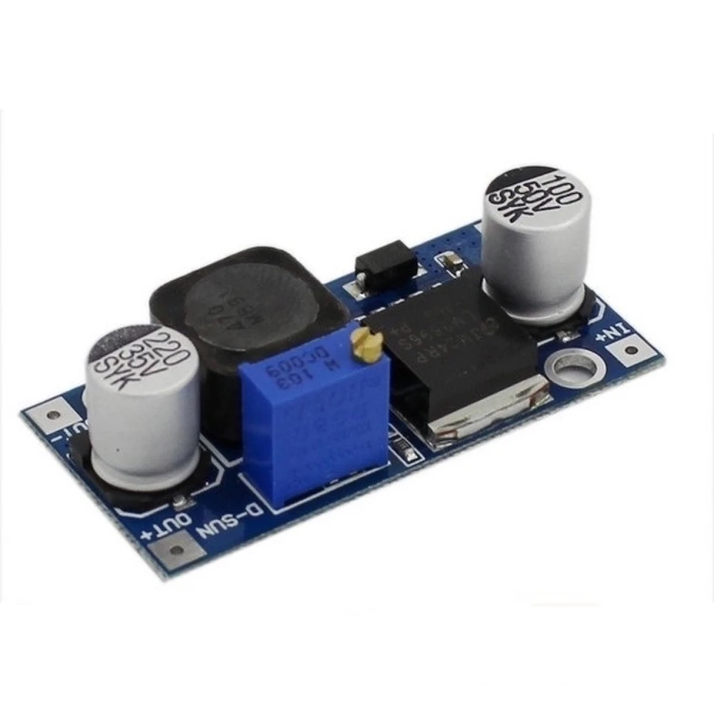Convertidor DC-DC LM2596: Alimentador regulable per a electrònica i Arduino