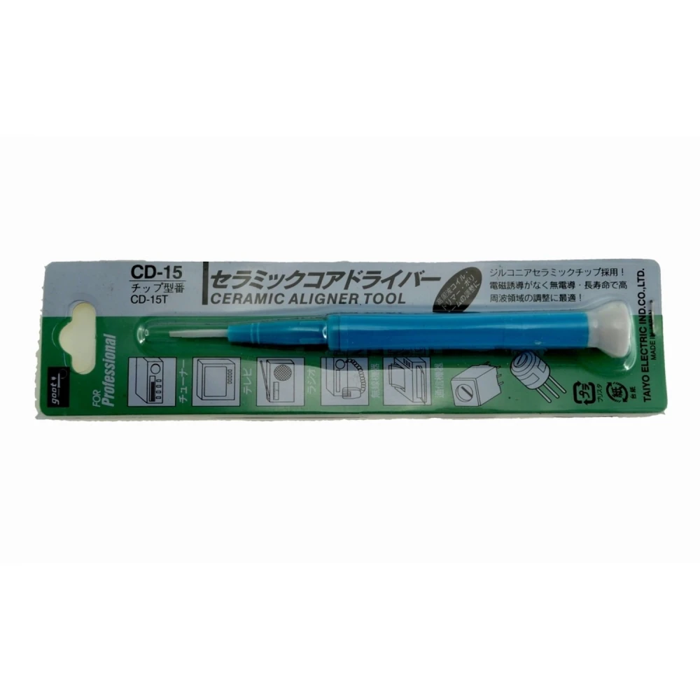 Tornavís ajustador ceràmic per a potenciòmetres GOOT CD-15 1,3mmx0,4mm
