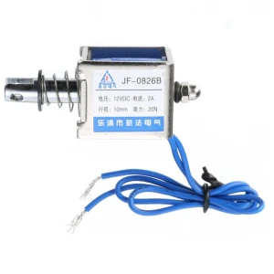 Electroimant push-pull 12Vdc JF-0826B amb retorn molla per a Arduino