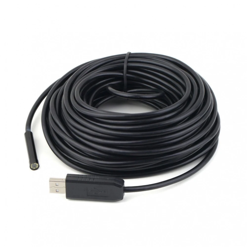 Endoscopi USB 10 metres flexible amb lent 7mm i llum LED submergible