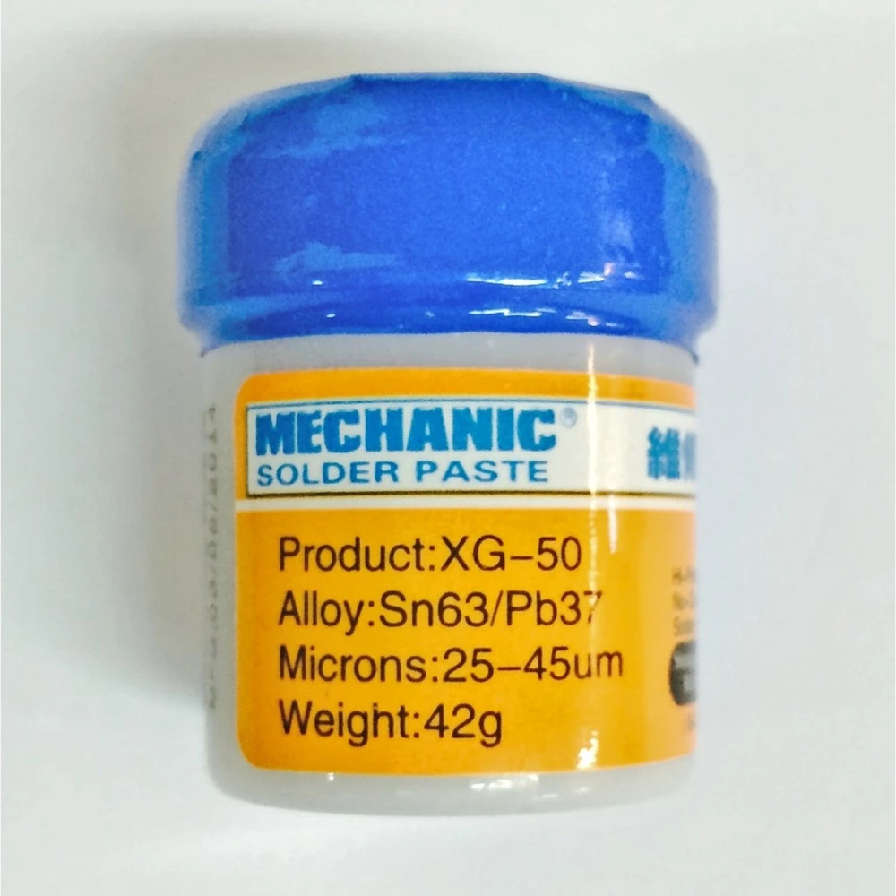 Estany en pasta per soldar Mechanic XG-50 Sn63/Pb37 (10CC - 42GR) per a reparacions electròniques