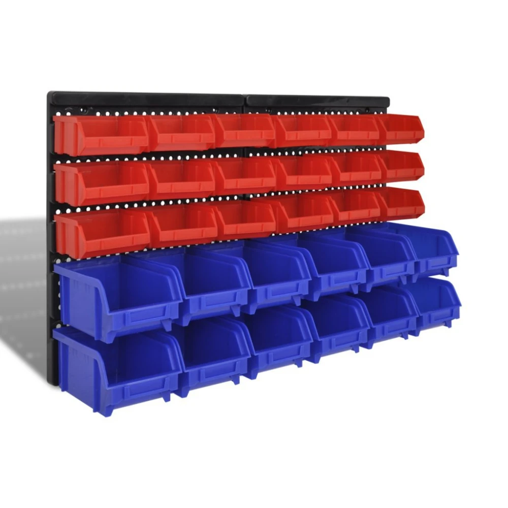 Prestatgeria de bricolatge de paret amb caixes apilables TSX TOOL 32pc