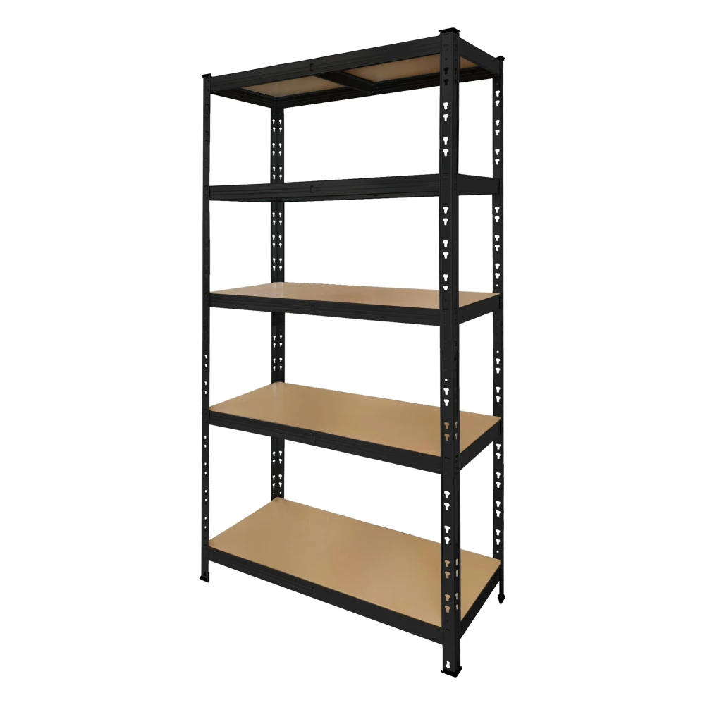 Estanteria metal·lica negra 180x90x40 cm amb 5 prestatges i muntatge facil