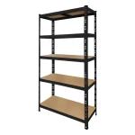 Estanteria metal·lica negra 180x90x40 cm amb 5 prestatges i muntatge facil
