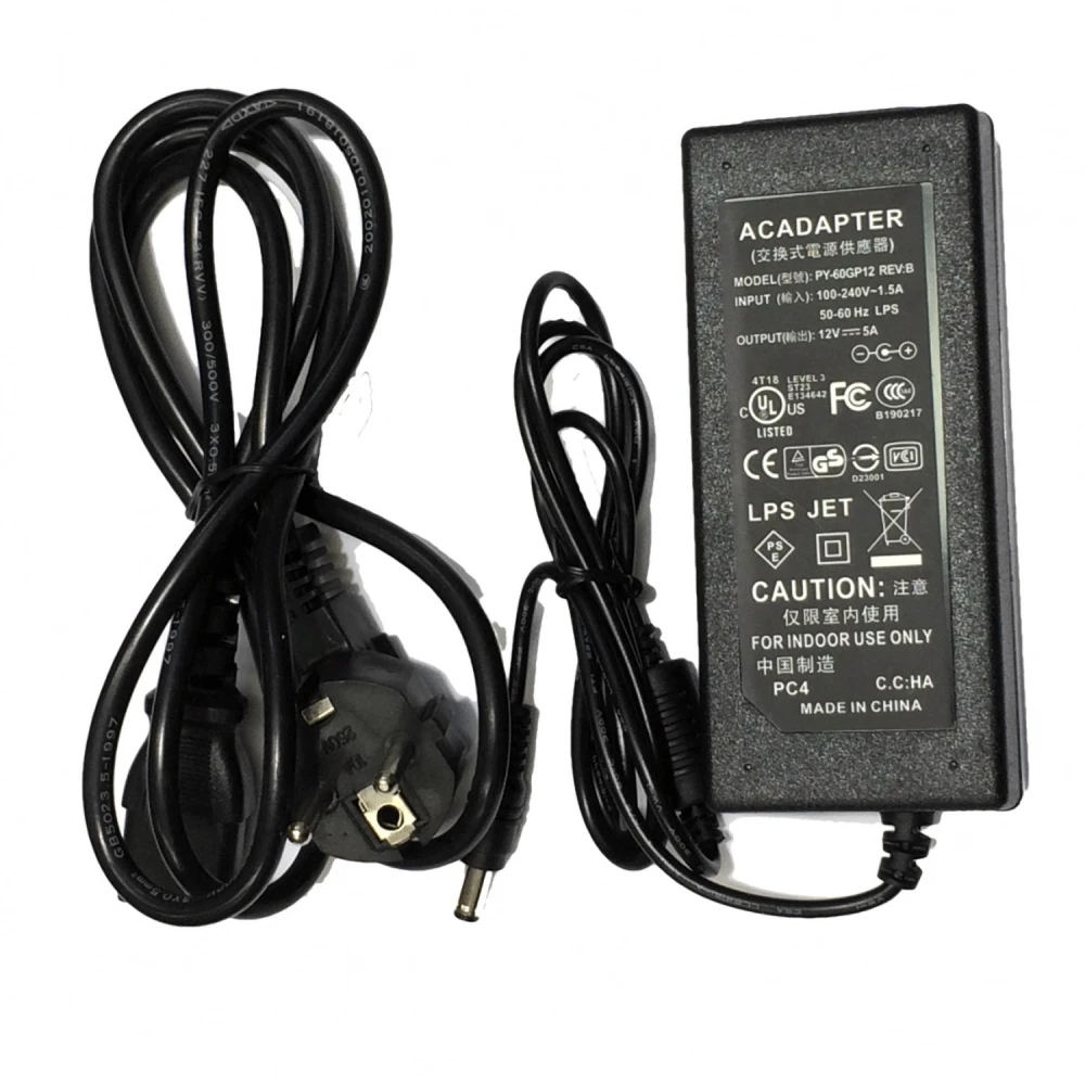 Font d'alimentació 12V 5A connector 5,5mm per a tires LED i monitors LCD