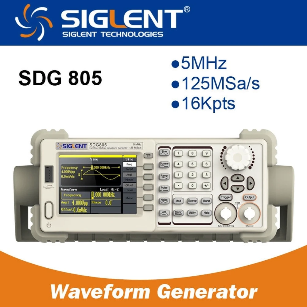Generador de funcions arbitrari Siglent SDG805 5MHz amb tecnologia EasyPulse