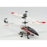 Vista lateral del helicóptero radio control modelo 6809 rojo