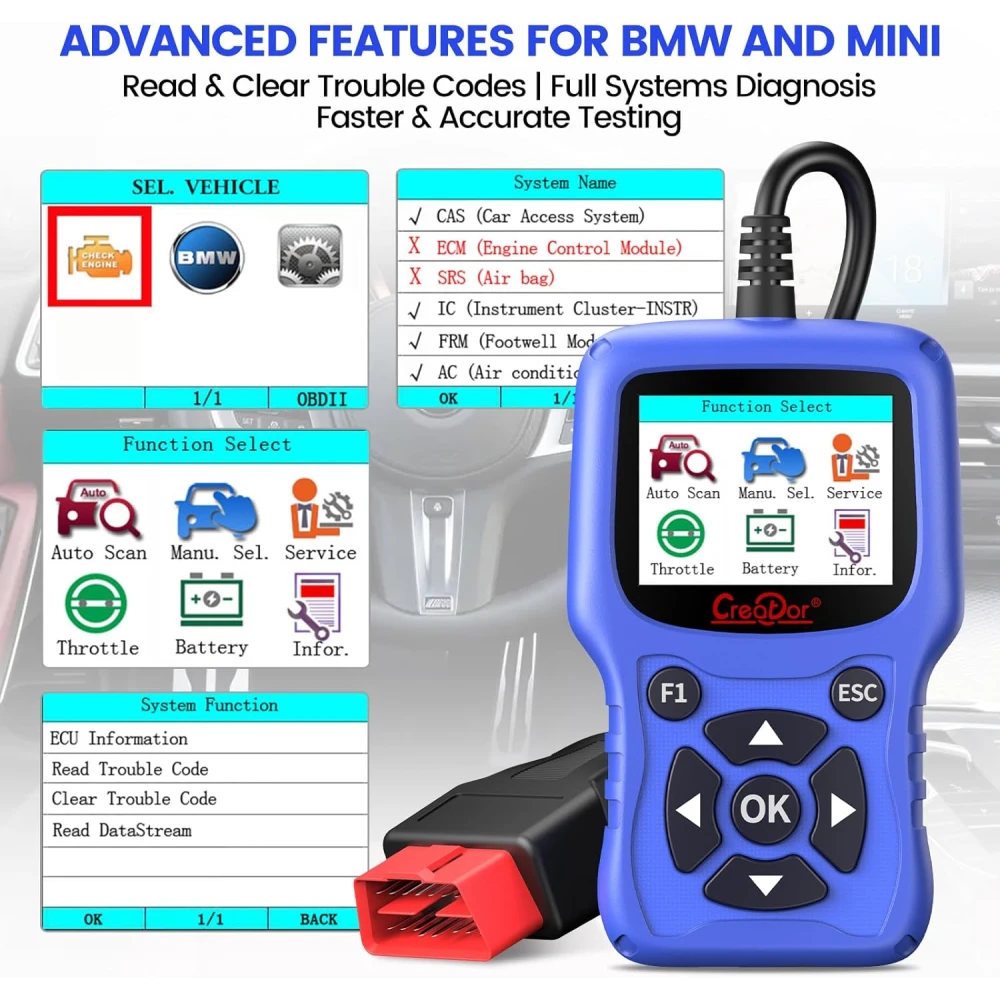 Eina de diagnosi OBD2 BMW Creator C420 per a BMW i Mini amb funcions avançades