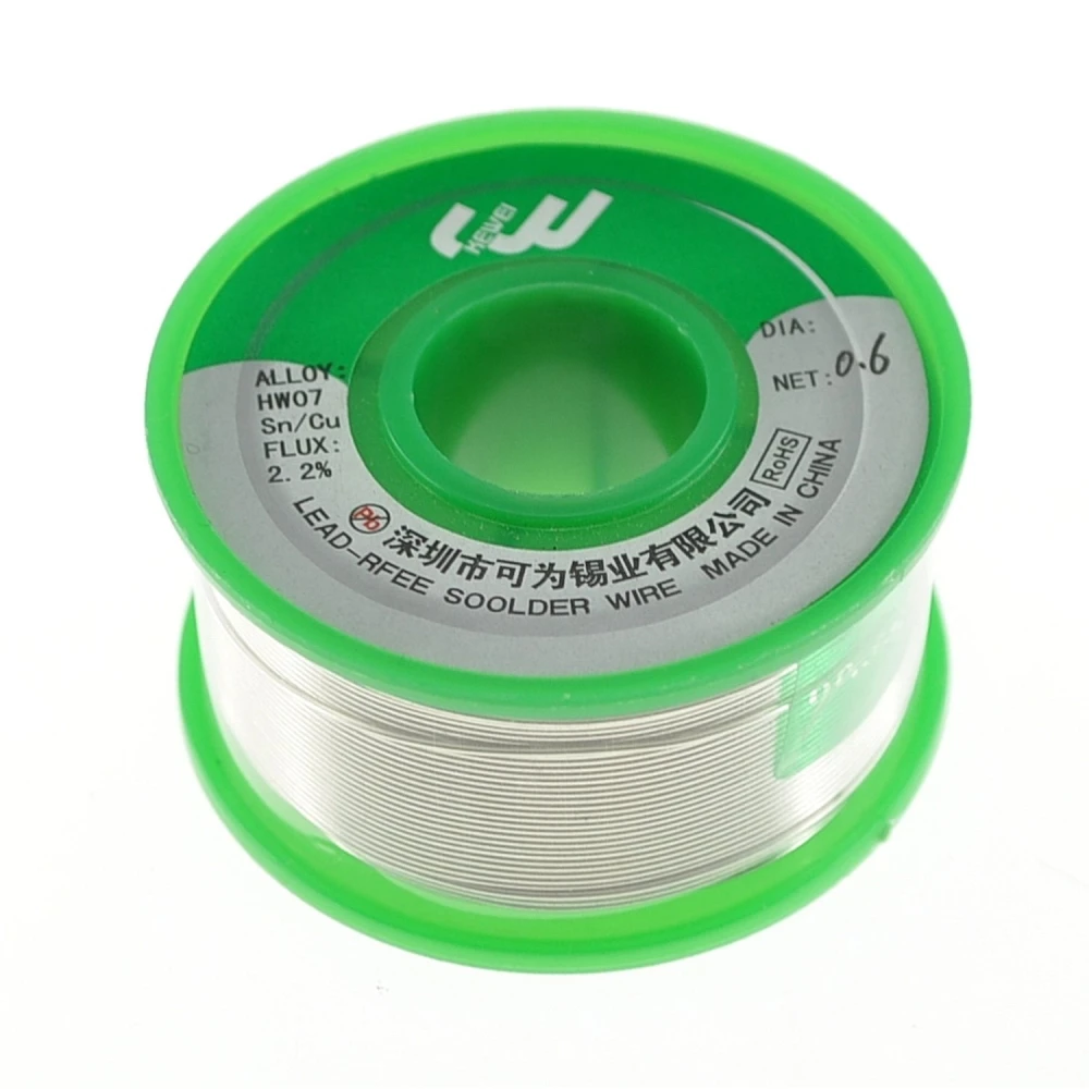 Fil de soldadura sense plom 0.6 mm Sn99 Ag0.3 Cu0.7 en bobina de 100 grams