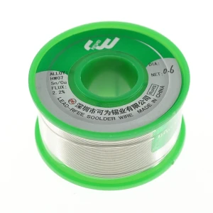 Fil de soldadura sense plom 0.6 mm Sn99 Ag0.3 Cu0.7 en bobina de 100 grams