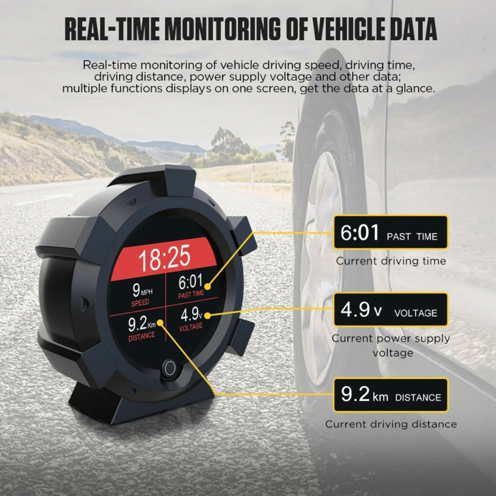 Inclinòmetre multifuncional Autool X95 amb giroscopi multieix i GPS