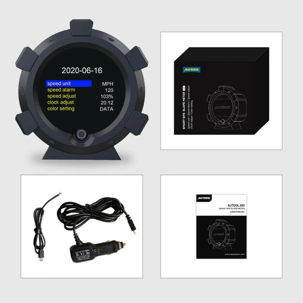 Inclinòmetre multifuncional Autool X95 amb giroscopi multieix i GPS