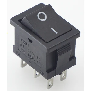 Interruptor basculant KCD1-202 negre de 6 pins per a projectes i recanvis