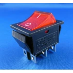 Interruptor basculant vermell amb neó 6 pins KCD4 de satkit