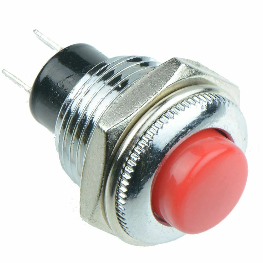 Interruptor momentani rodó vermell metall ON/OFF per a projectes electrònics