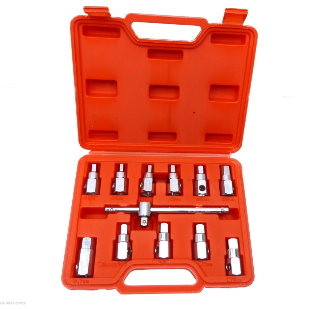 Joc de 12 peces de vasos per a taps de carter de drenatge - Kit professional TSX TOOL