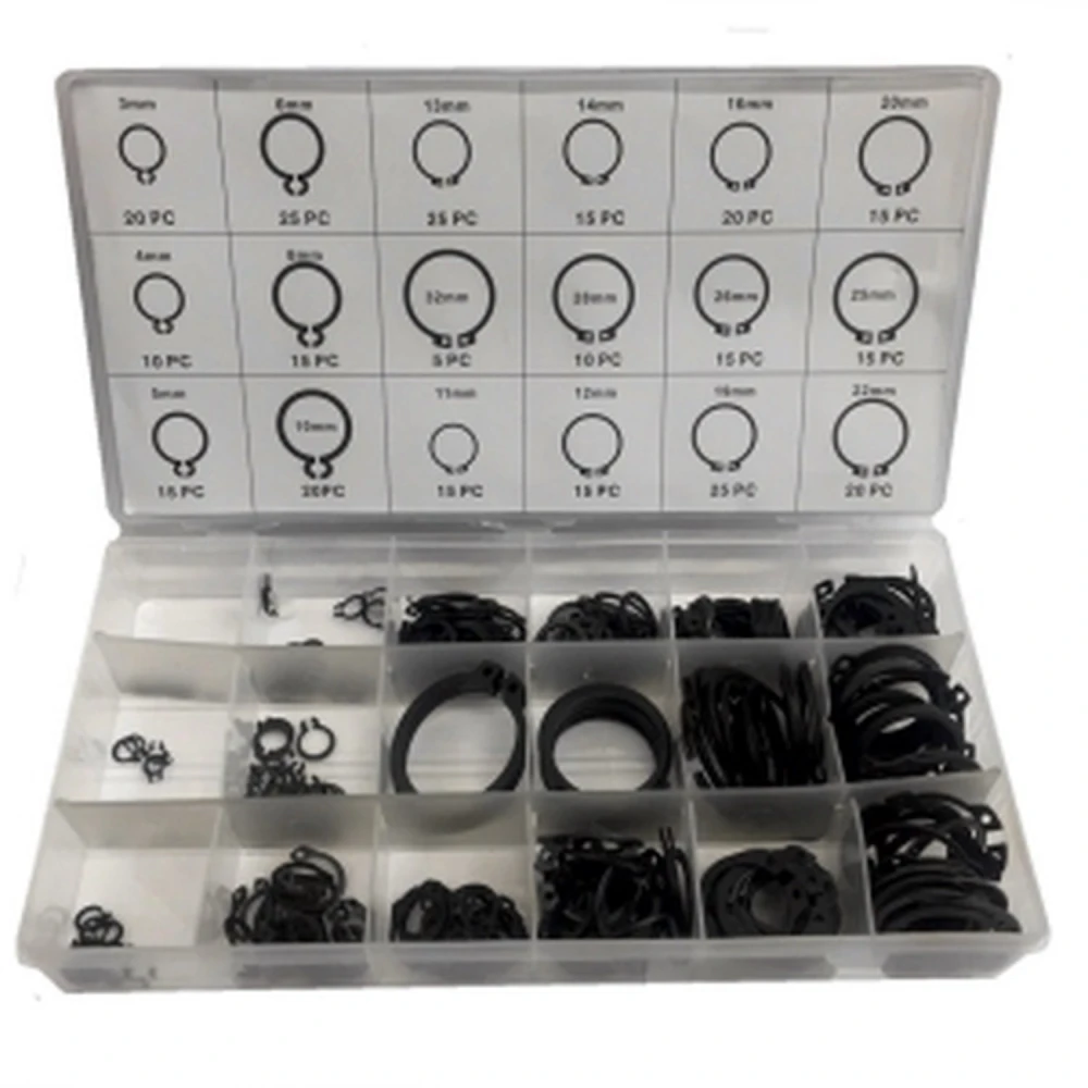 Joc clips Seeger Circlips - Pack de 300 anelles de retenció metàl·liques