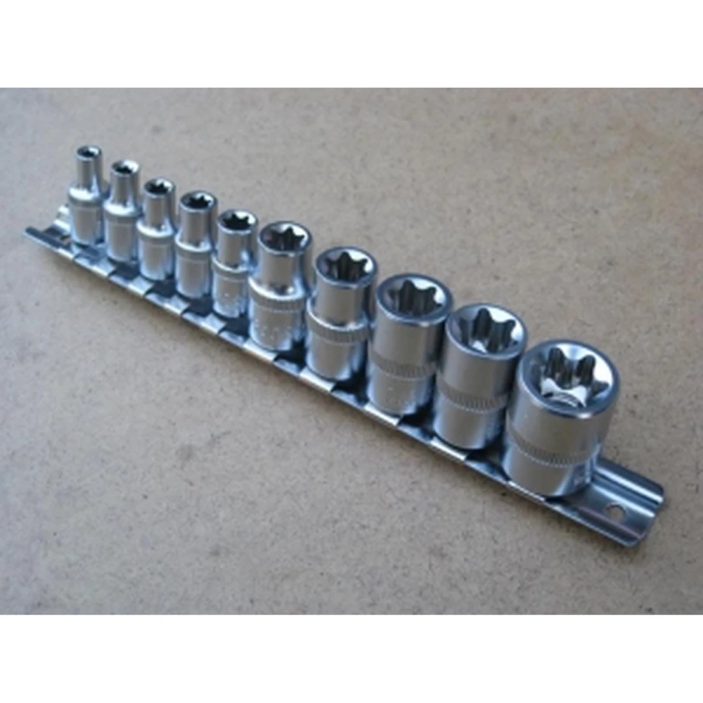 Joc de claus Torx femella 1/4 - Set 10 peces TSX TOOL en acer crom vanadi
