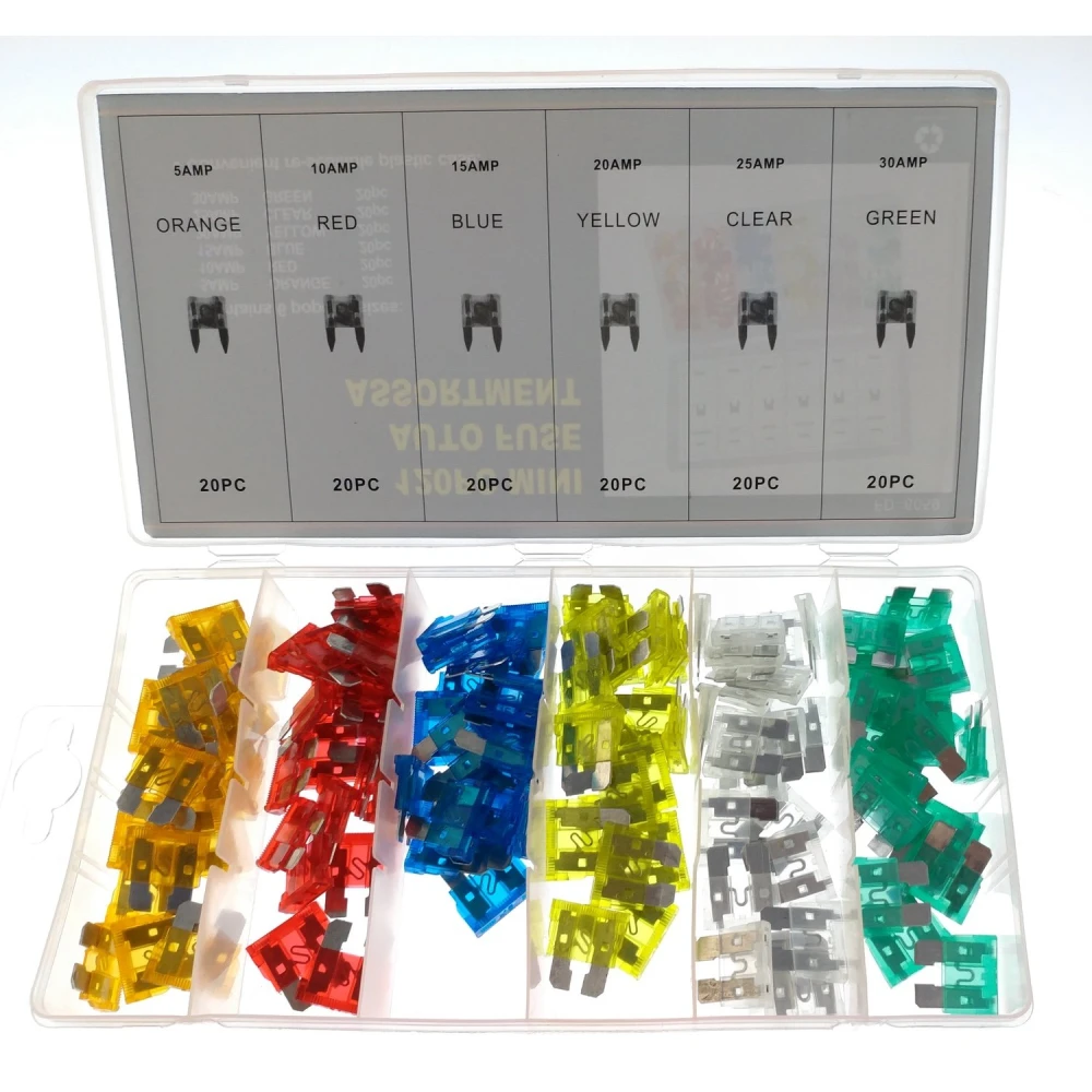 Joc de fusibles cotxe moto 120 peces 5A 10A 15A 20A 25A 30A TSX TOOL