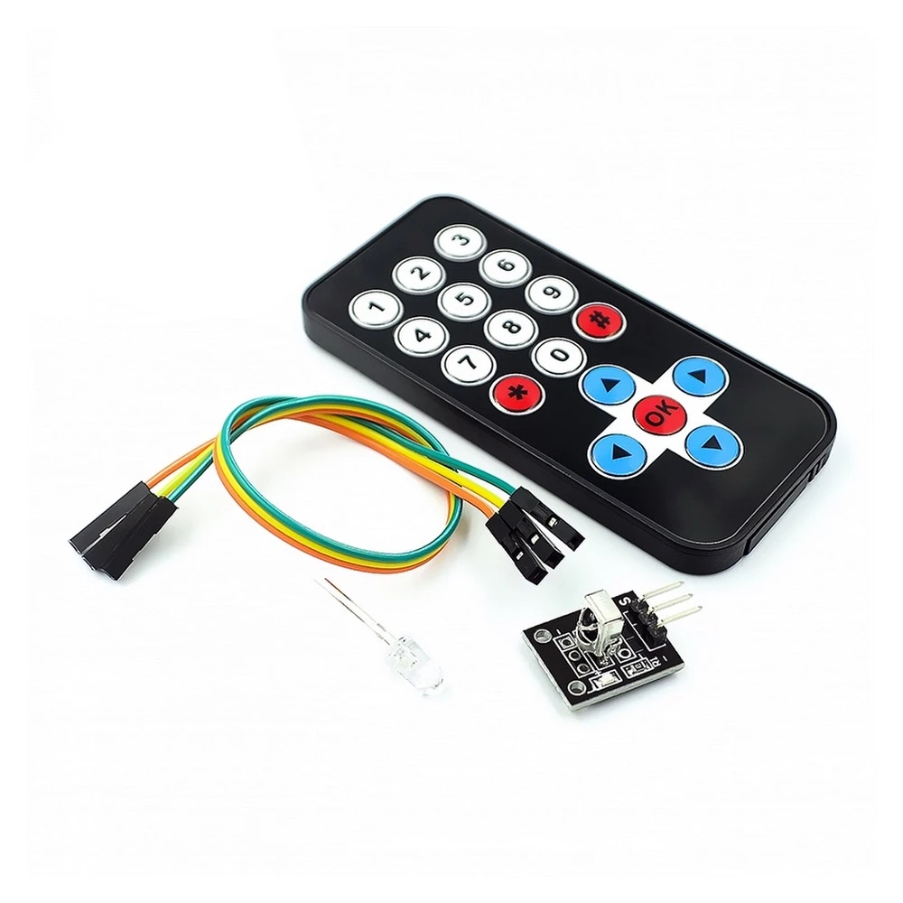 Kit de comandament infraroig per a Arduino amb sensor IR 38kHz i comandament ultrafí