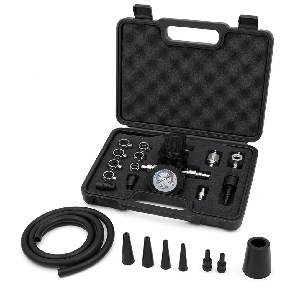 Kit Provador de Fuites de Turbocompressor 9 Peces amb Manòmetre Test Pressió Turbo