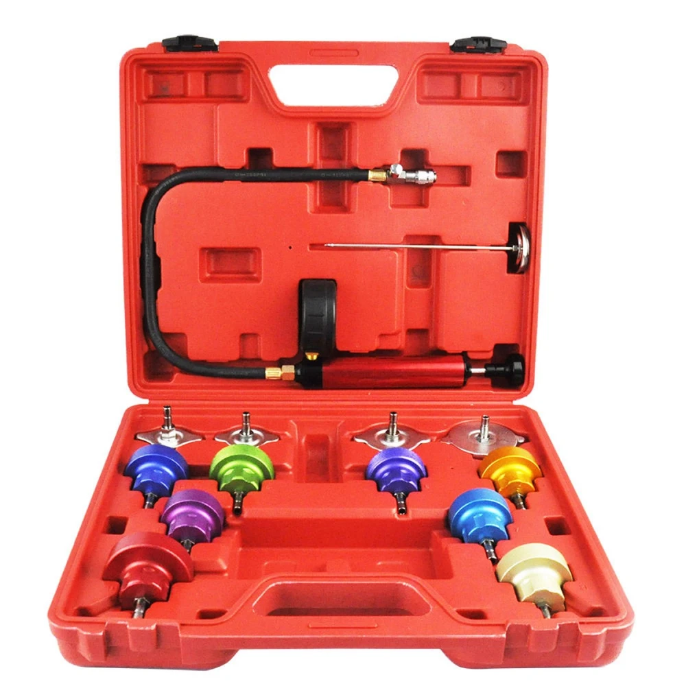 Kit prueba presión radiador coche 14 piezas - Sistema de refrigeración TSX TOOL