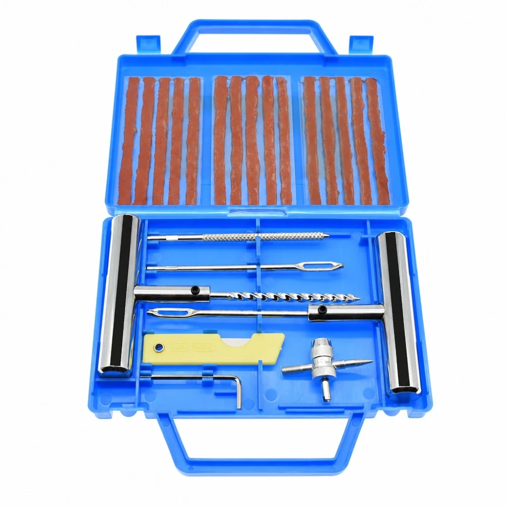 Kit Reparació Punxades Pneumàtics 23 Peces Cotxe Moto Metxes Punxó