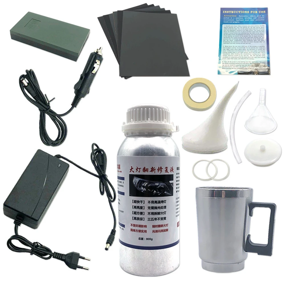 Kit de restauració de fars de cotxe amb polímer líquid 800ml - TSX TOOL