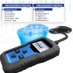 Pantalla del escáner Konnwei KW350 mostrando menú de diagnóstico