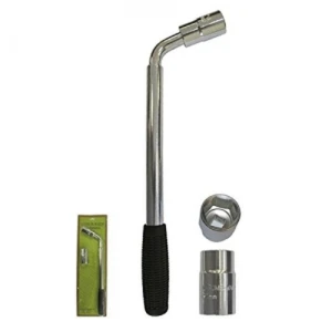 Clau telescòpica extensible per a rodes de cotxe amb vasos reversibles 17-23 mm
