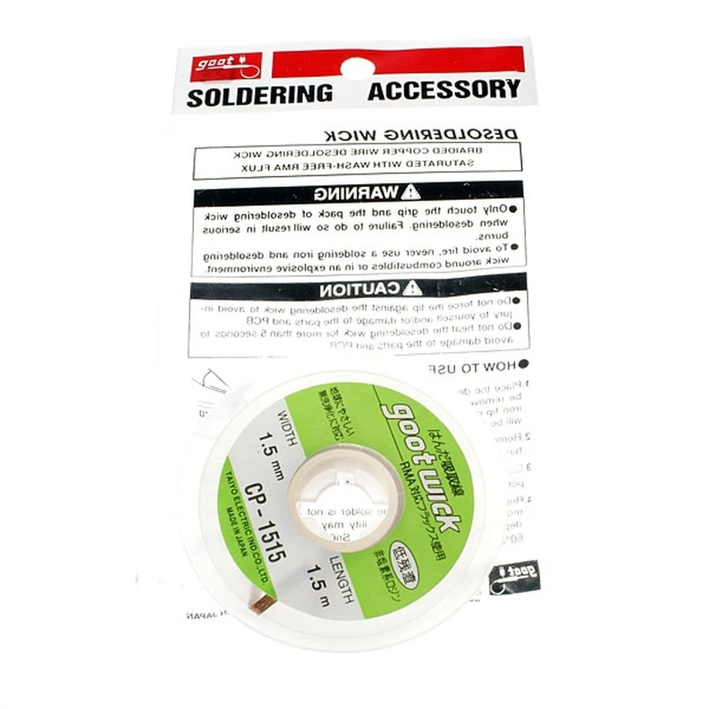 Malla desoldadora GOOT CP-1515 de 1,5 mm x 1,5 metres