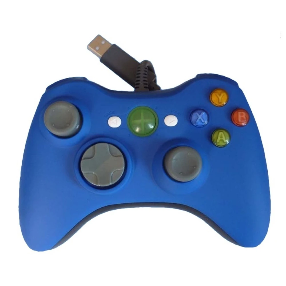 Comandament amb cable Xbox 360 compatible blau per jugar còmode i amb precisió