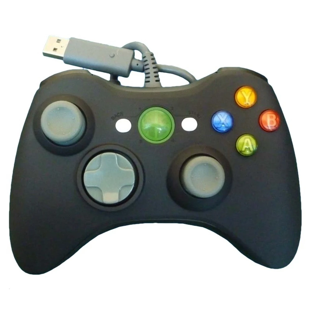 Comand amb cable Xbox 360 compatible negre per a màxim confort i control