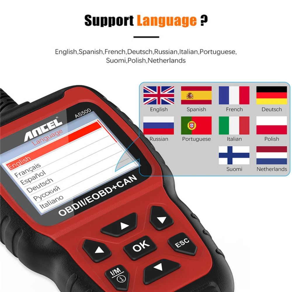 Escàner de diagnosi Ancel AS500 OBD2 per a vehicles