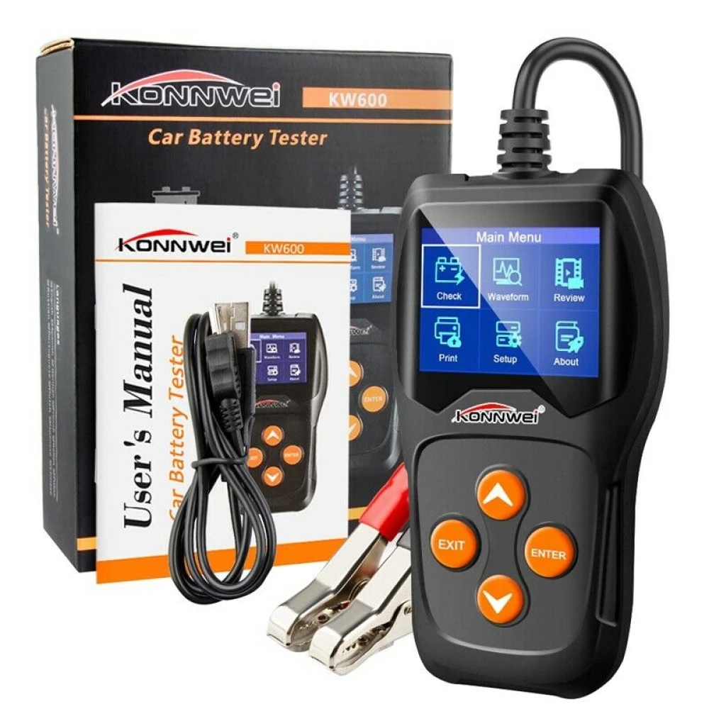 Mesurador de bateries Konnwei KW600 12V per a cotxe i moto