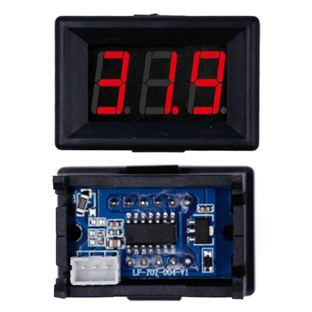 Mini voltímetre digital 3,5V - 30V amb LED vermell empotrable