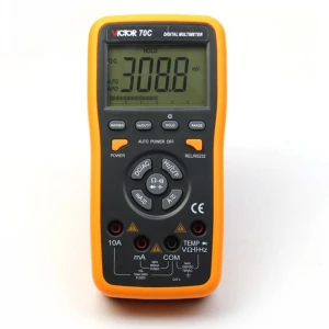 HoldPeak Multímetro Digital Autorango Victor 70C con conexión PC USB para mediciones precisas