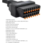 Cable extensió OBD2 femella 1 m per a diagnòstic automotriu precís