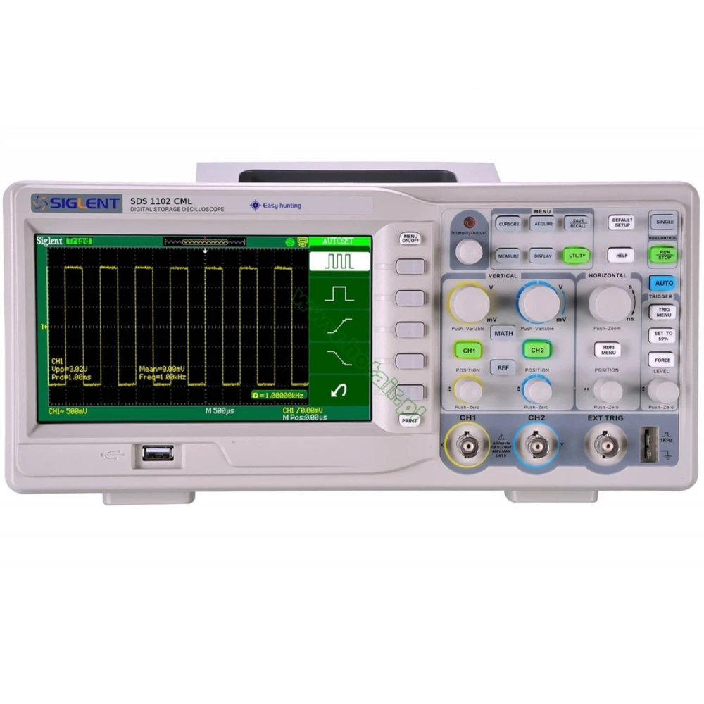 Oscil·loscopi digital Siglent SDS1102CML+ 100MHz amb pantalla de 7 polzades