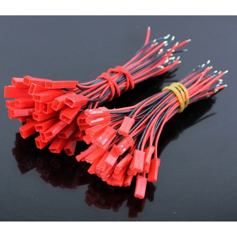Pack 20 connectors JST amb cable (10 femella + 10 mascle) per a drons i RC