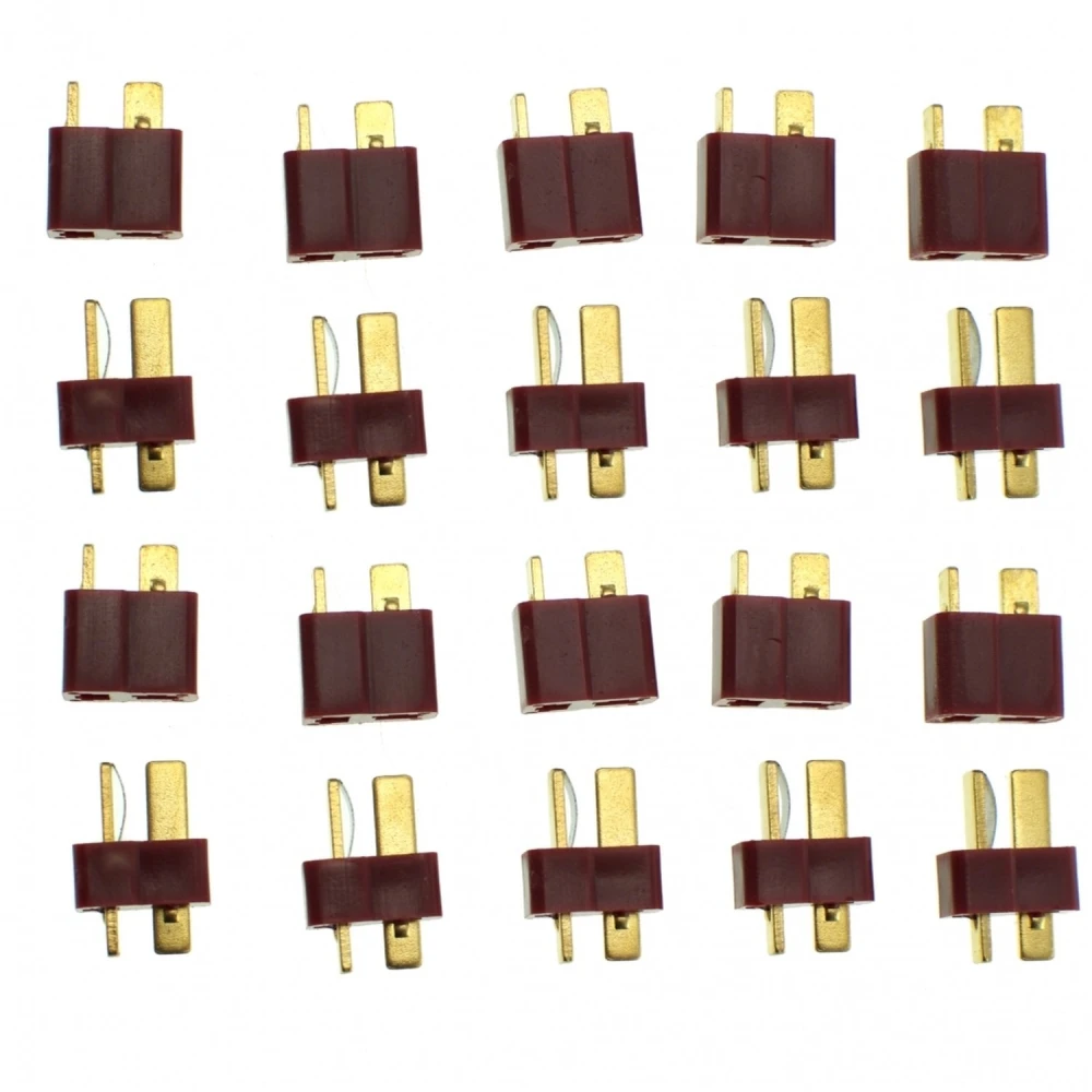Pack 20 connectors T-Dean (10 mascle + 10 femella) per a drons i RC