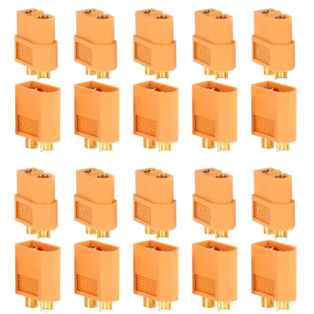 Pack 20 connectors XT60 (10 femella + 10 mascle) Amass per a bateries LiPo