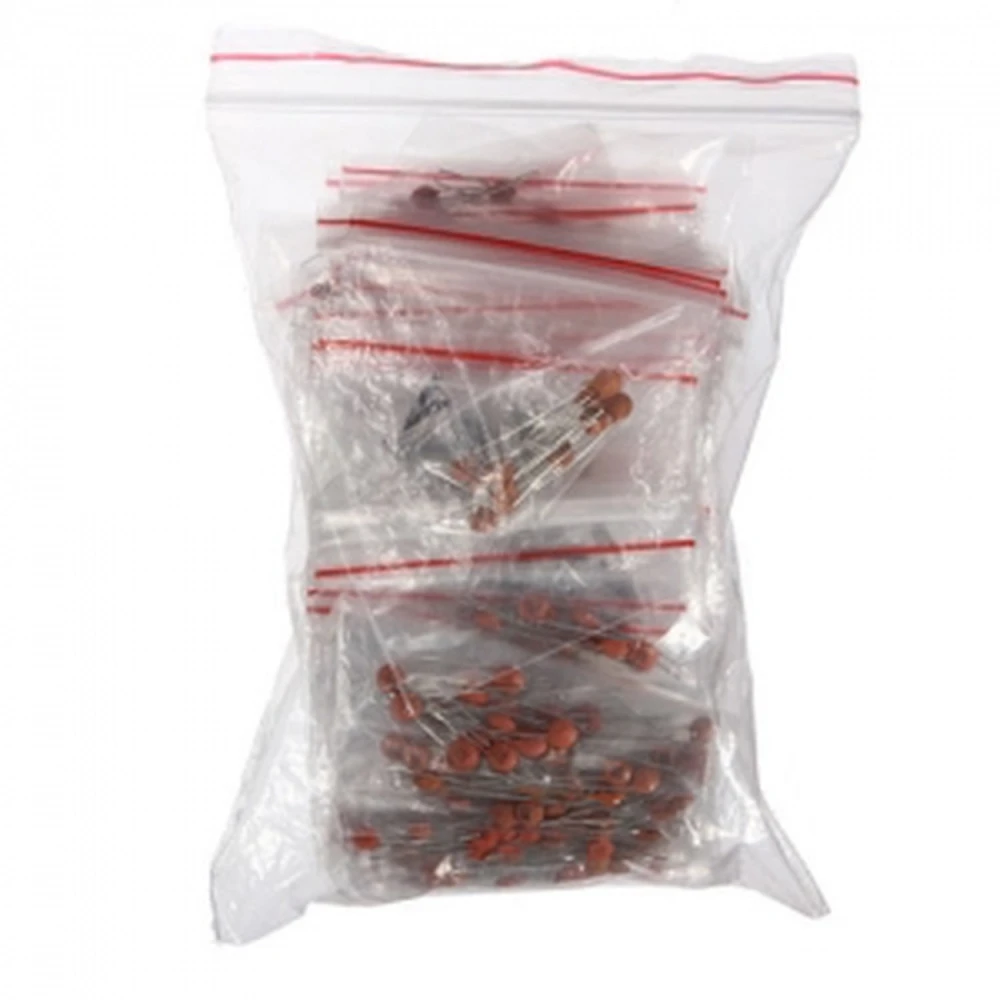 Pack de condensadors ceràmics 300 unitats amb 30 valors diferents de 2pF a 0,1uF