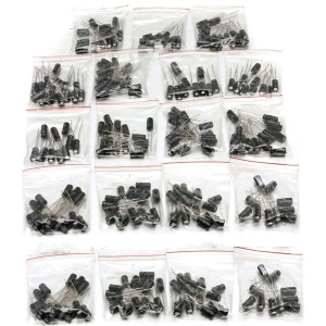 Pack de condensadors electrolítics - 190 unitats de 19 valors diferents de 1uF a 1000uF