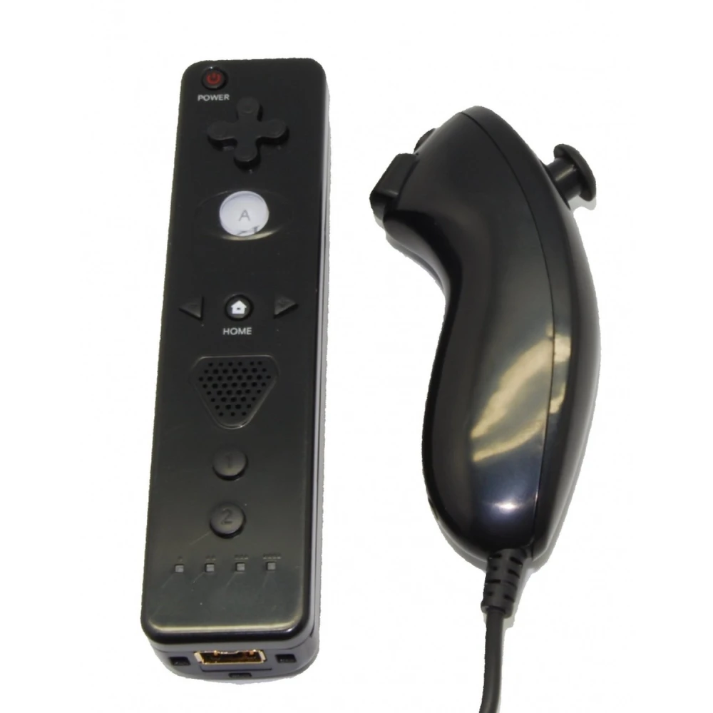 Pack comand Wii Remote amb Motion Plus incorporat i Nunchuck compatible negre