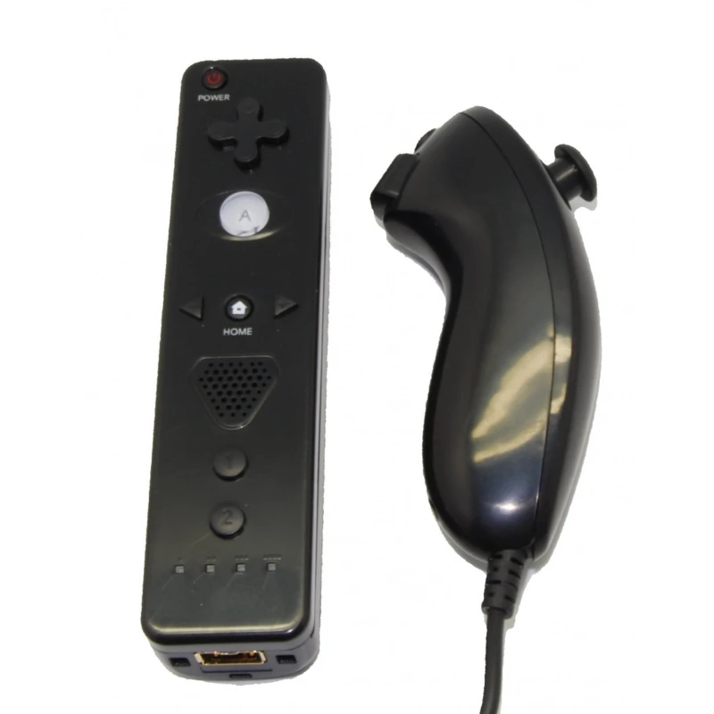 Pack comand Wii Remote amb Motion Plus incorporat i Nunchuck compatible negre