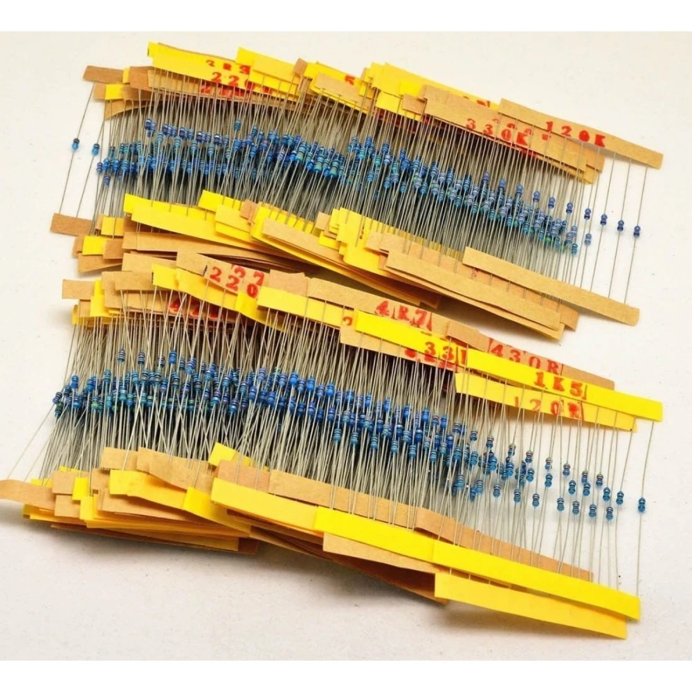 Pack resistencias 1/4W 1220 piezas - 10 unidades de 122 valores diferentes