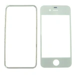 Pantalla de Cristal iPhone 4 Blanco con Marco Adhesivo para Reparación