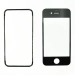 Pantalla de Cristal iPhone 4 Negra con Marco Adhesivo para Reparación
